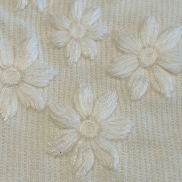 NWT Liz Claiborne Womens Crew Neck Cream Long Sleeve Floral Sweater PXXL - Picture 7 of 13